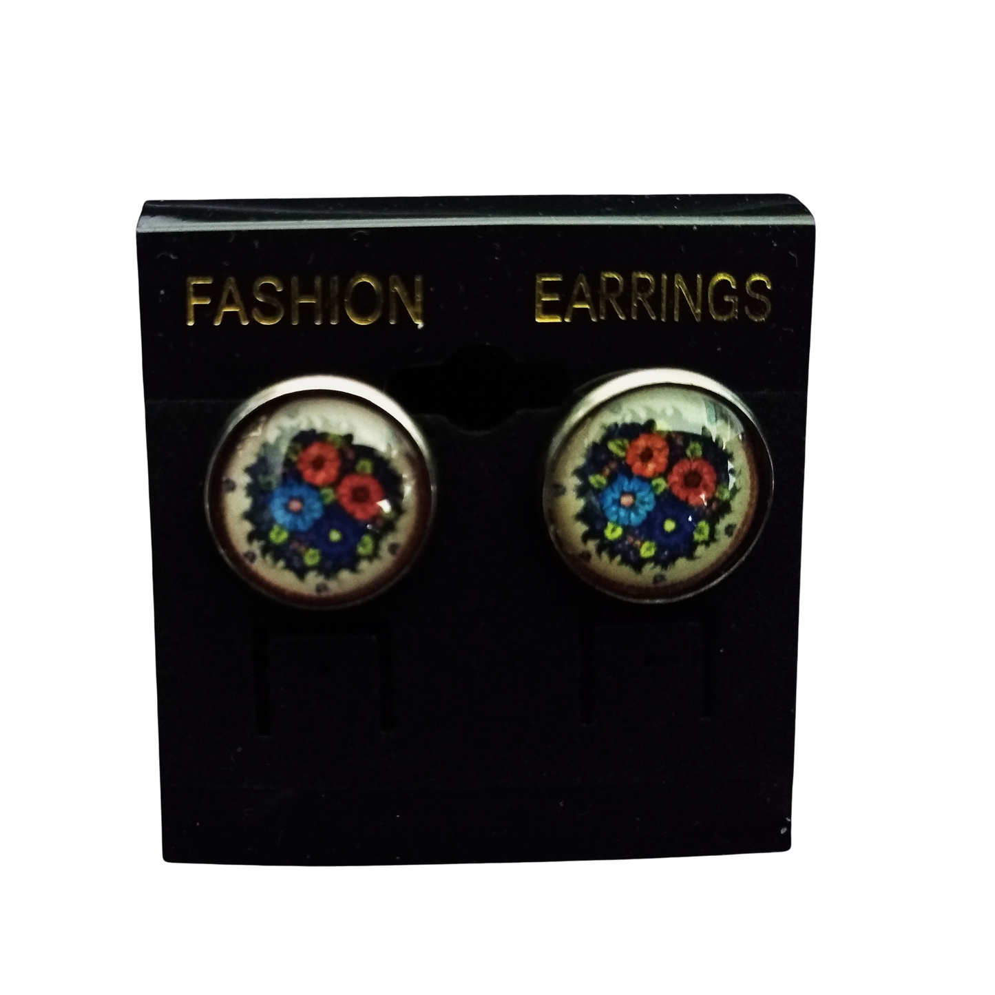 #60 Polish Pottery Jewelry 20 mm post pierced earrings. 