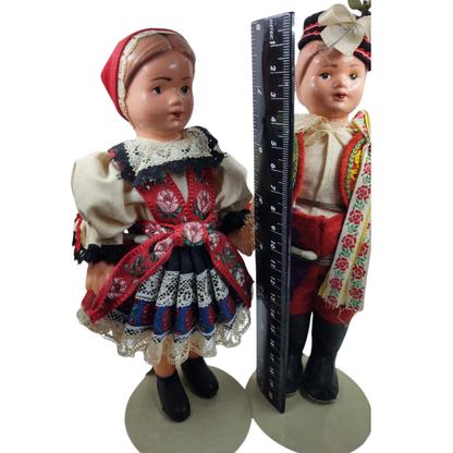 European Folk Dolls Vintage Polish Krakow Region 8 inches tall