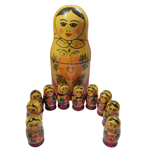 Vintage Semionovo‑style Soviet Matryoshka set