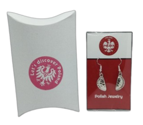 Handmade pierogi jewelry silver earrings inspired by traditional Polish designs with intricate detailing