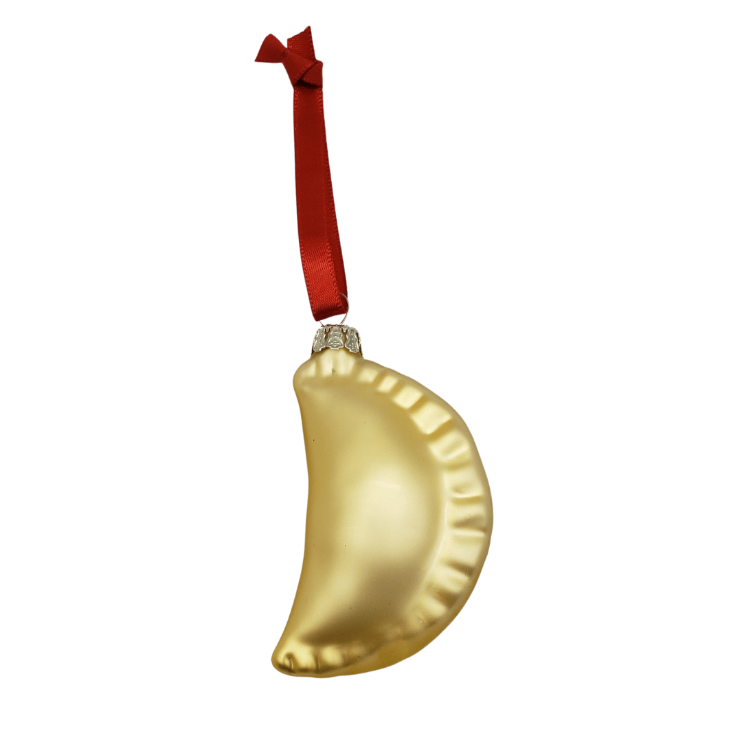 Yellow gold pierogi ornament